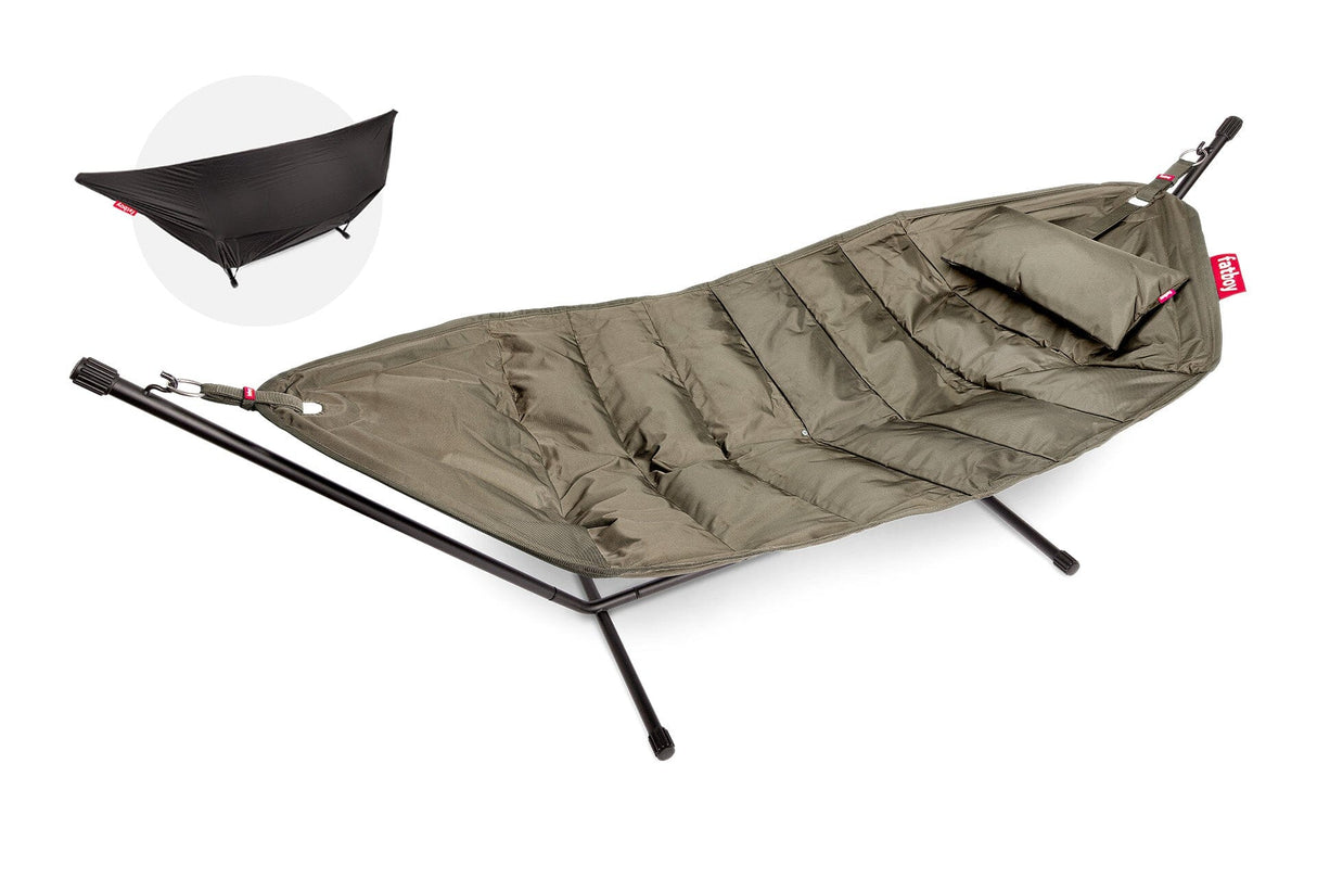 Fatboy Headdemock Deluxe Hamac Outdoor avec structure et têtière Taupe Polyester