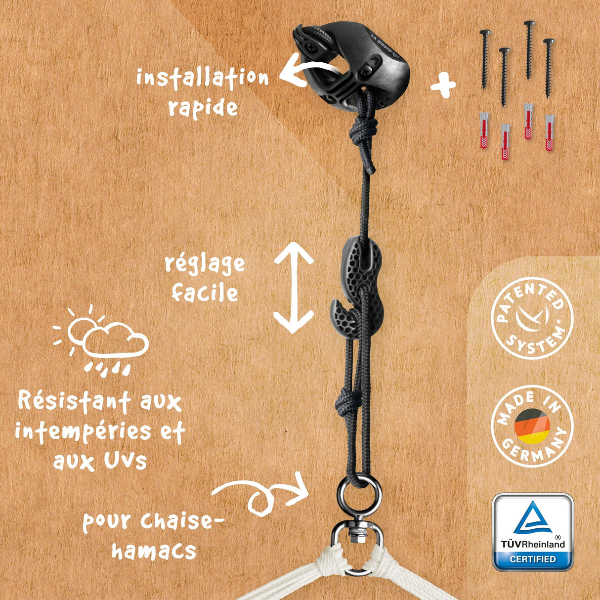 La Siesta CasaMount Kit de fixation pour chaise-hamacs