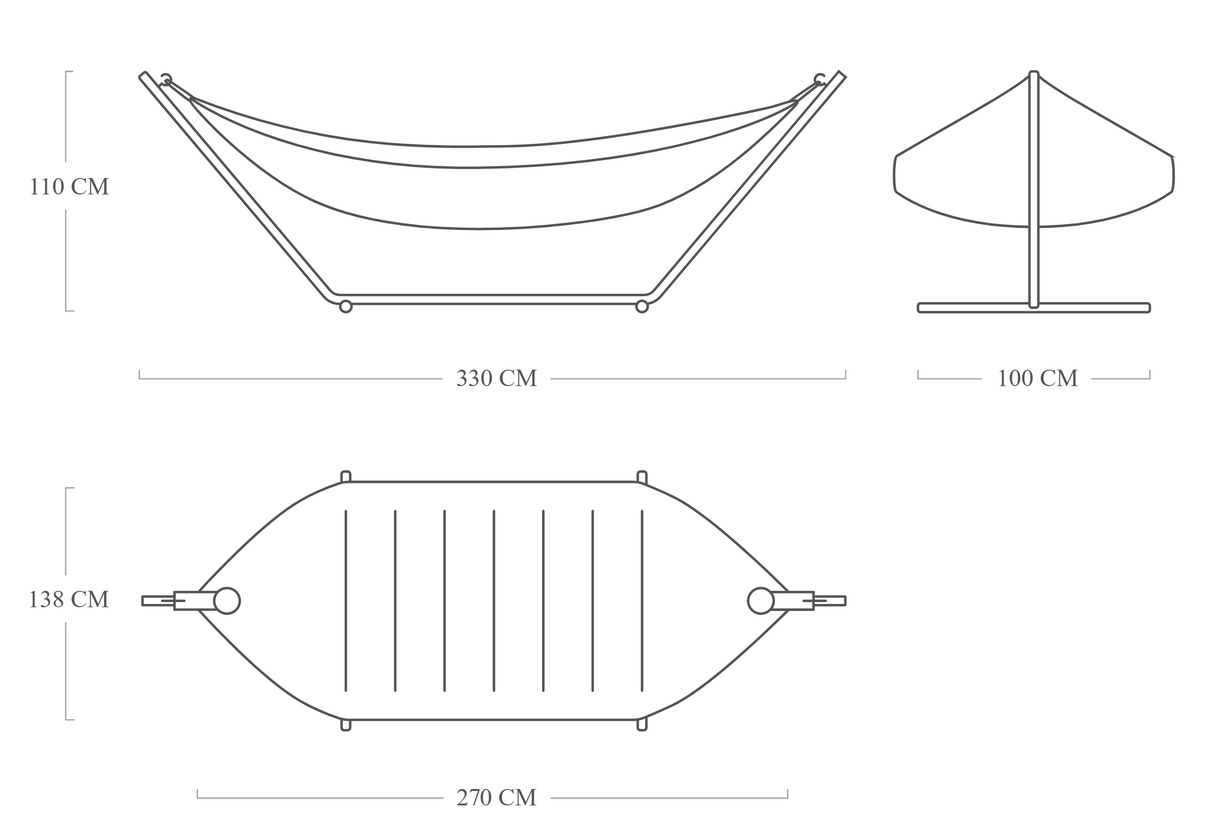Fatboy Headdemock Deluxe Hamac Outdoor avec structure, têtière et housse de protection
