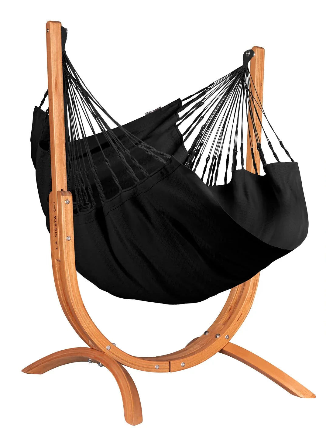La Siesta Udine Organic Hammock Chair 115cm with Eucalyptus Wood Indoor Stand