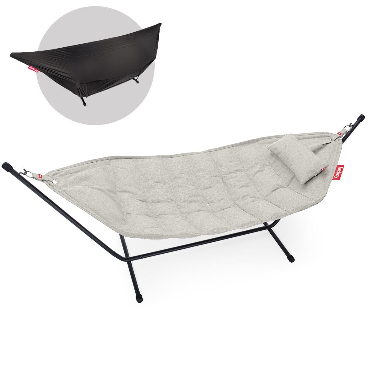 Fatboy Headdemock Superb Deluxe Hamac Outdoor avec structure et têtière Mist Olefin Black 