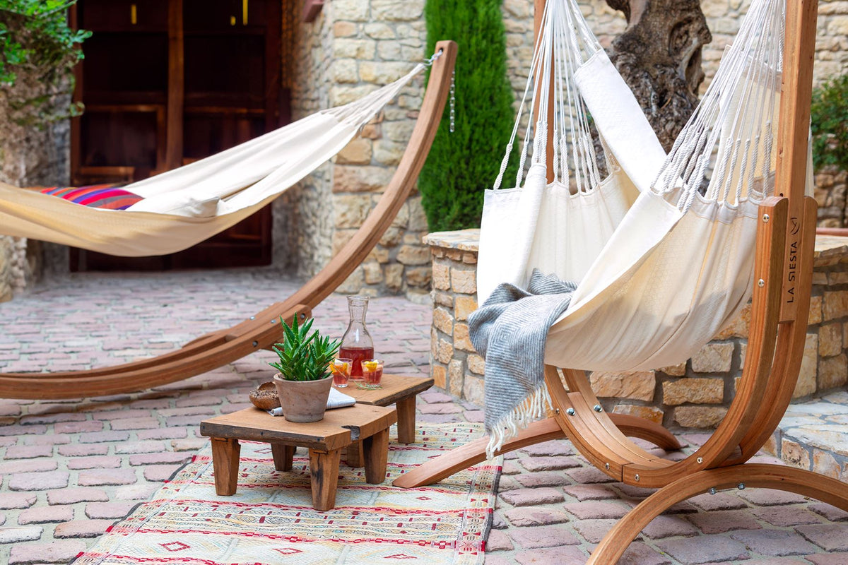 La Siesta Maera Support en bois eucalyptus pour hamacs doubles 