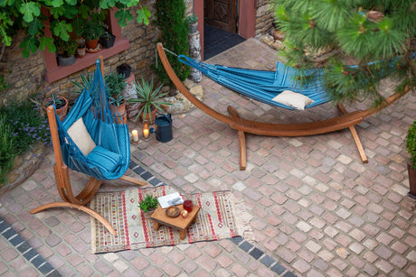 La Siesta Maera Support en bois eucalyptus pour hamacs doubles L:369cm 