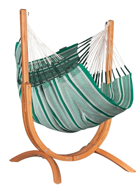 La Siesta Udine Organic Chaise Hamac 115cm avec support en bois d'eucalyptus Indoor Agave 