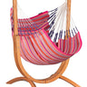 La Siesta Udine Organic Chaise Hamac 115cm avec support en bois d'eucalyptus Indoor Flamingo 