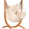 La Siesta Udine Organic Chaise Hamac 115cm avec support en bois d'eucalyptus Indoor Nougat 